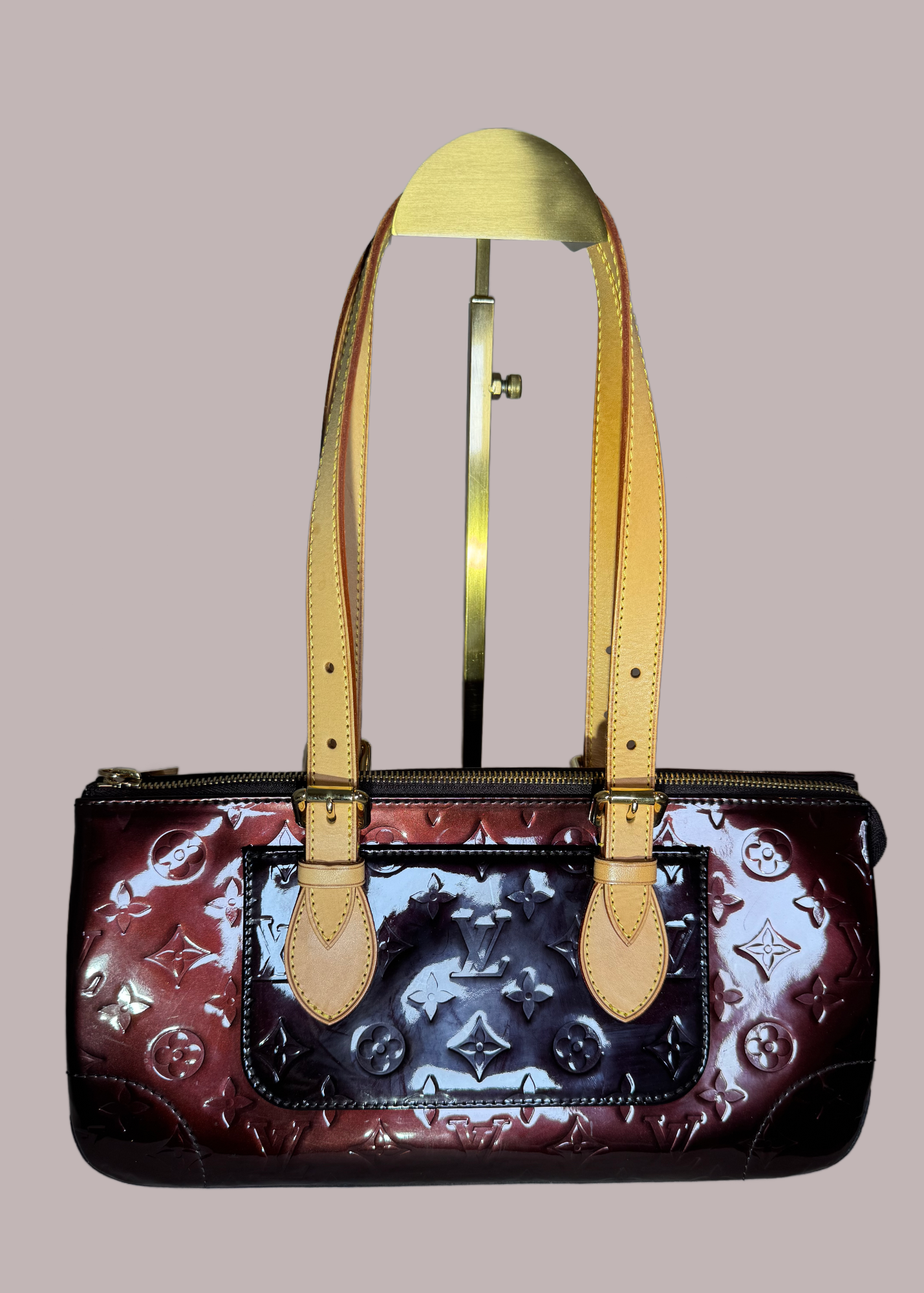 Louis Vuitton Vernis Rosewood Avenue hand bag w/ matching wallet