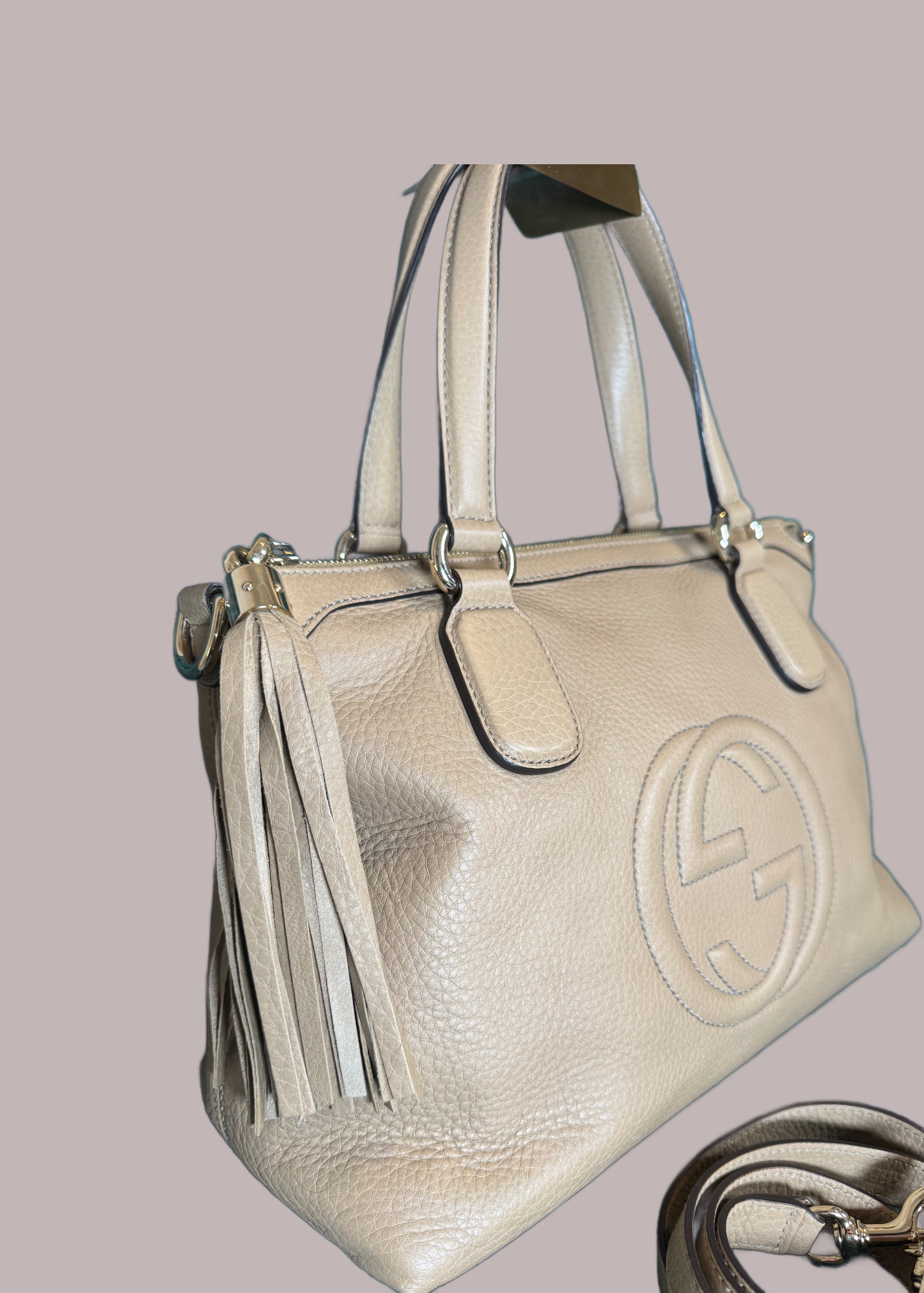 Gucci Soho Pebble Leather in Beige