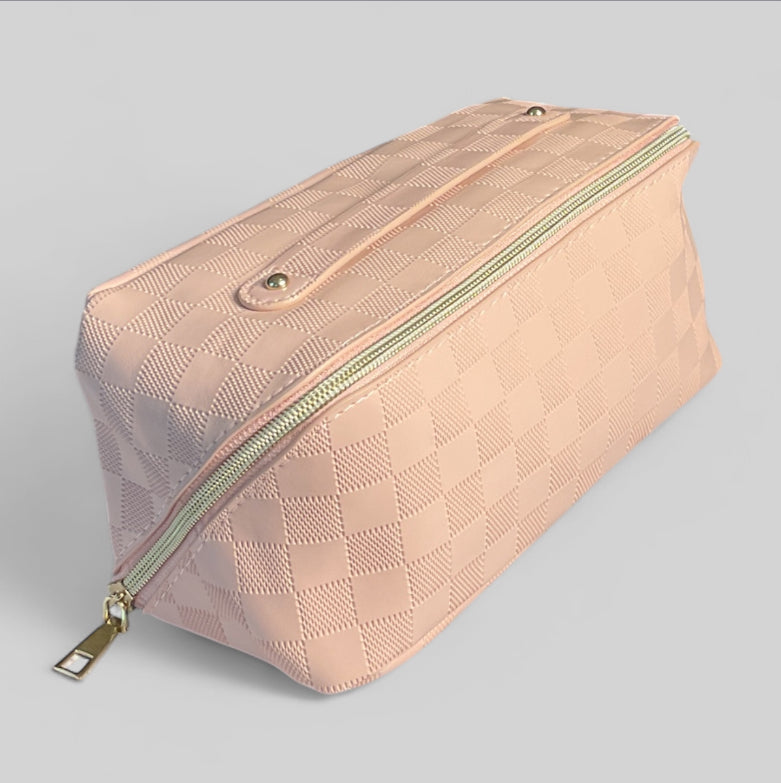 Checkered Makeup Bag