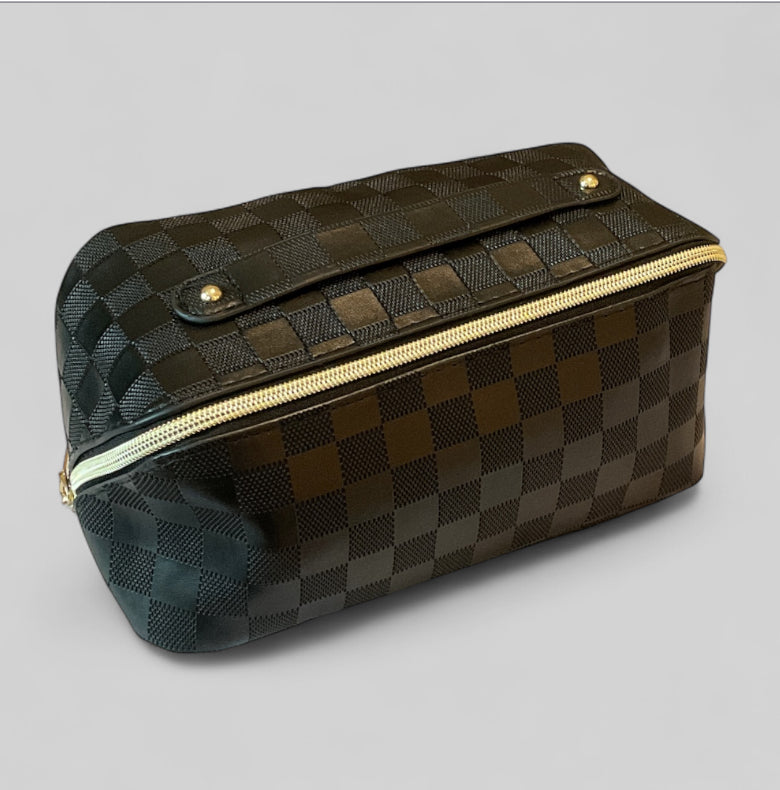 Checkered Makeup Bag