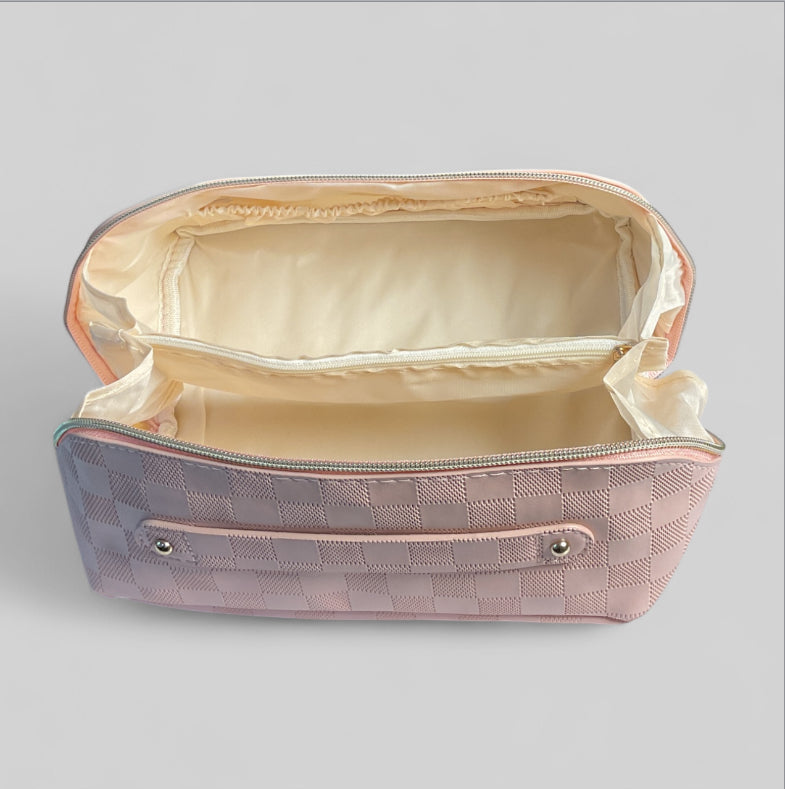 Checkered Makeup Bag