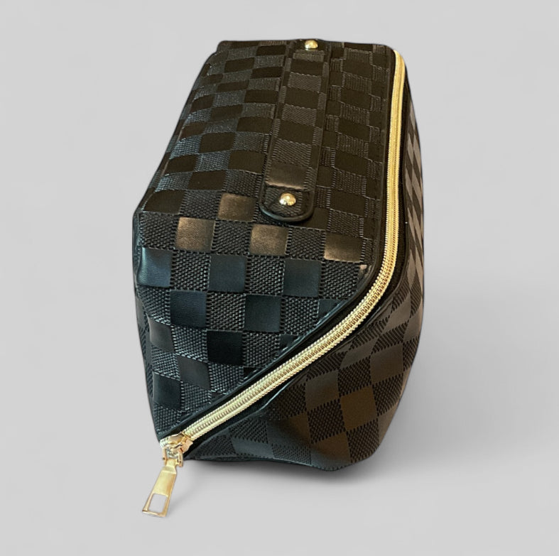 Checkered Makeup Bag