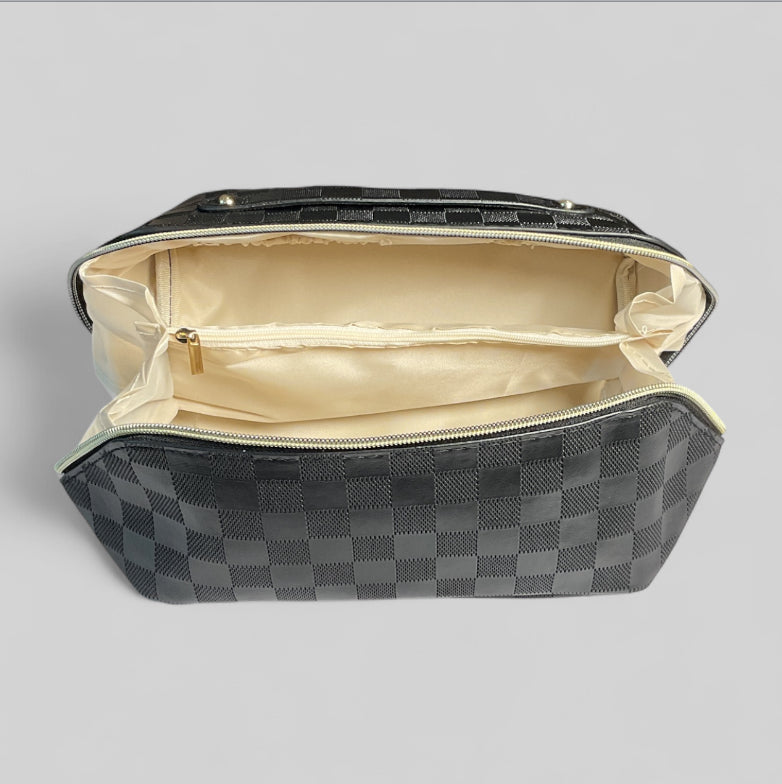Checkered Makeup Bag