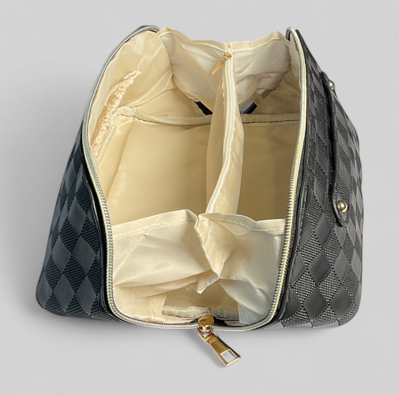 Checkered Makeup Bag