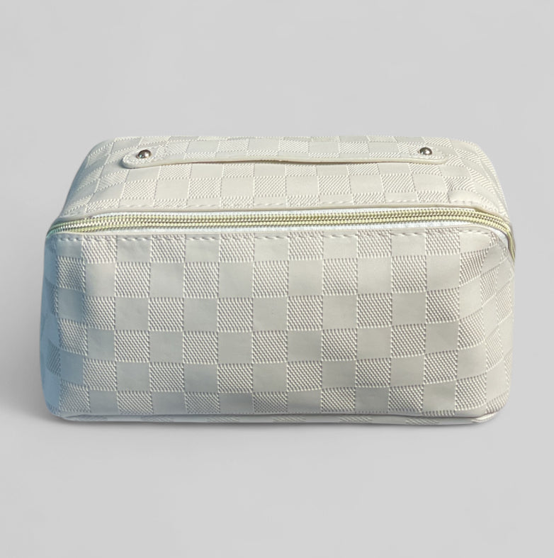 Checkered Makeup Bag