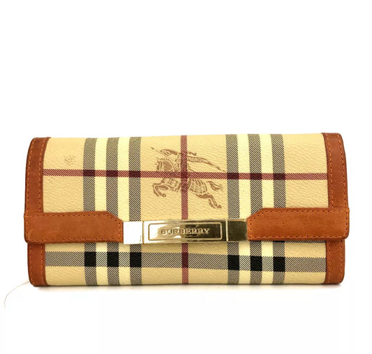 Burberrrys Nova Check logo long wallet