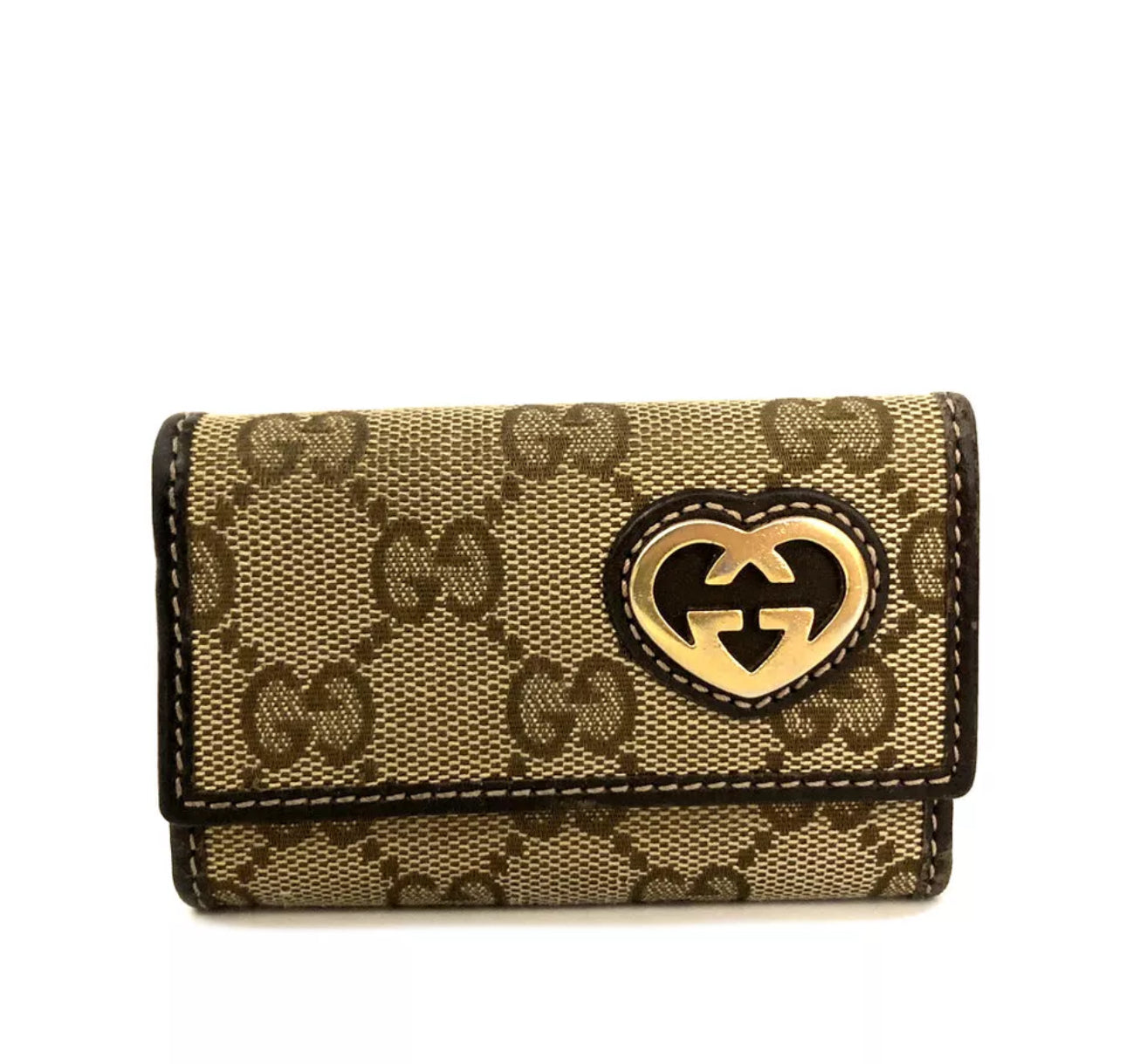 Gucci Lovely Heart GG Logo 6 Ring Key Case