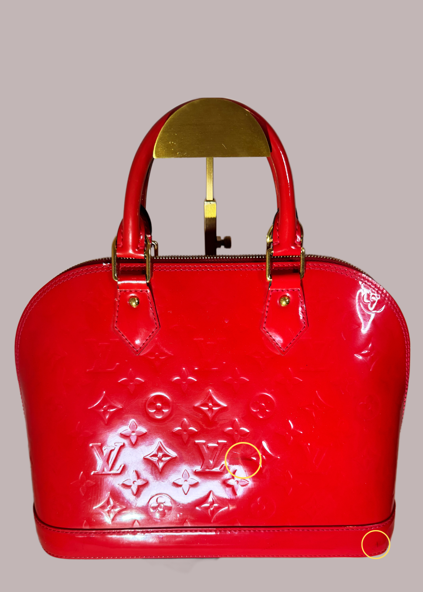 Louis Vuitton Alma in Red Vernis leather